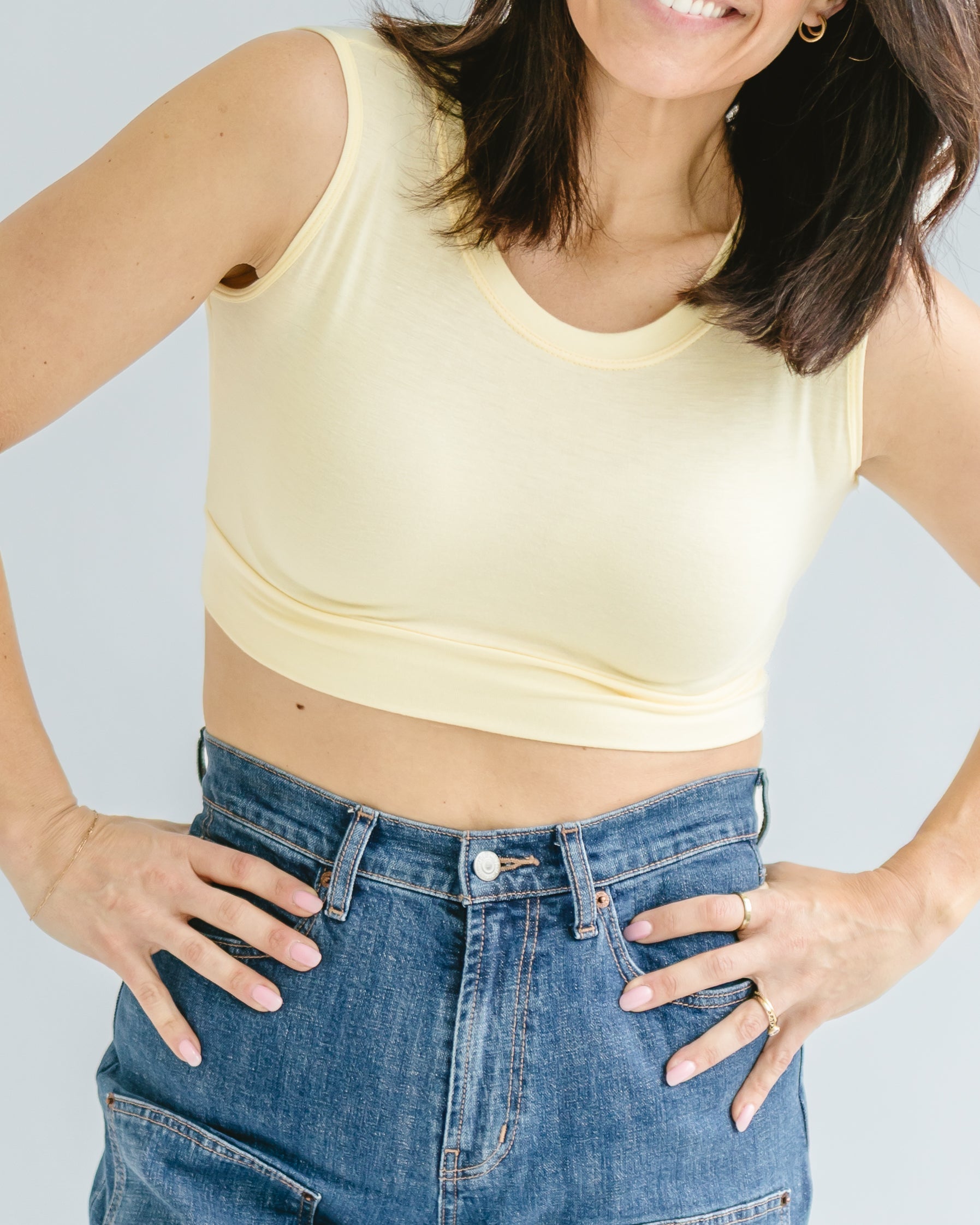 HALFTEE Layering Fashions Crew Neck Tank Halftee — construction detail