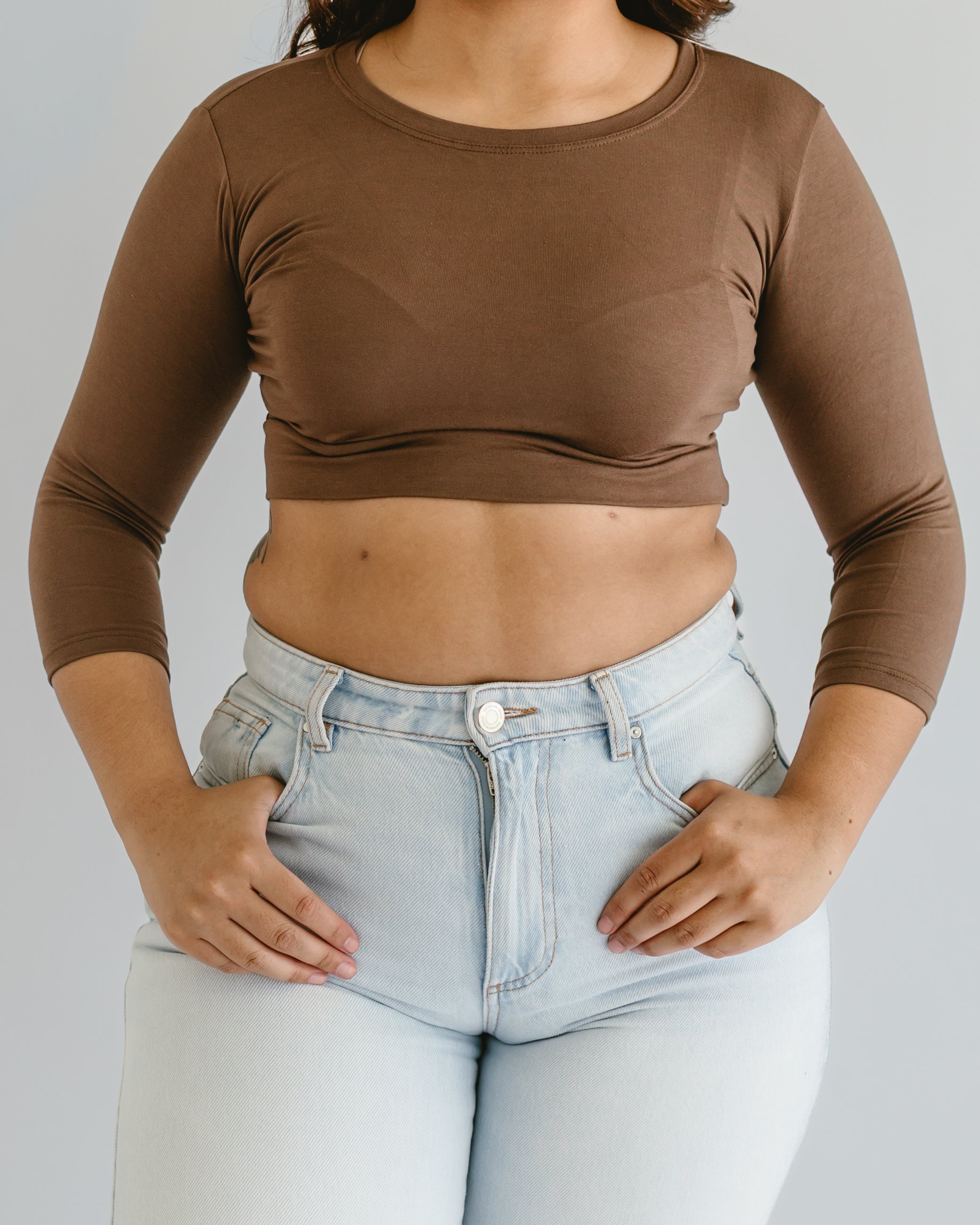 HALFTEE Layering Fashions Crew Neck 3/4 Sleeve Halftee — detail shot 8