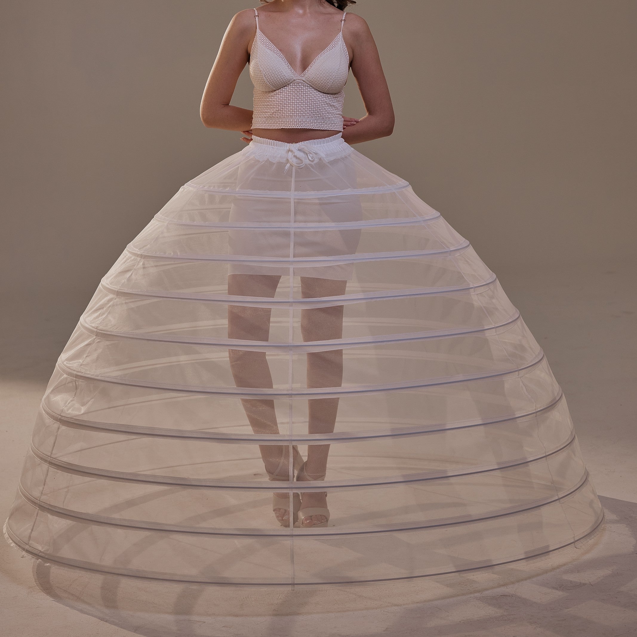 Crinoline Petticoat Skirt ,Hoop Skirt for Ball Gown, Wedding & Quinceañera Underskirt – Bridal Port, view 2
