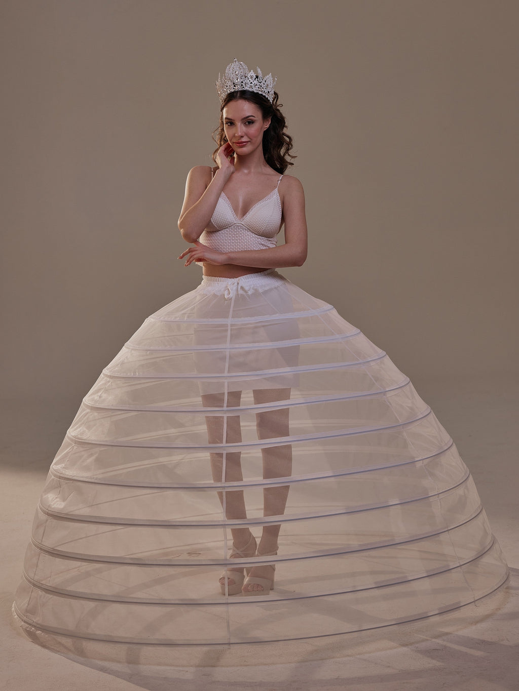 Crinoline Petticoat Skirt ,Hoop Skirt for Ball Gown, Wedding & Quinceañera Underskirt – Bridal Port, view 10