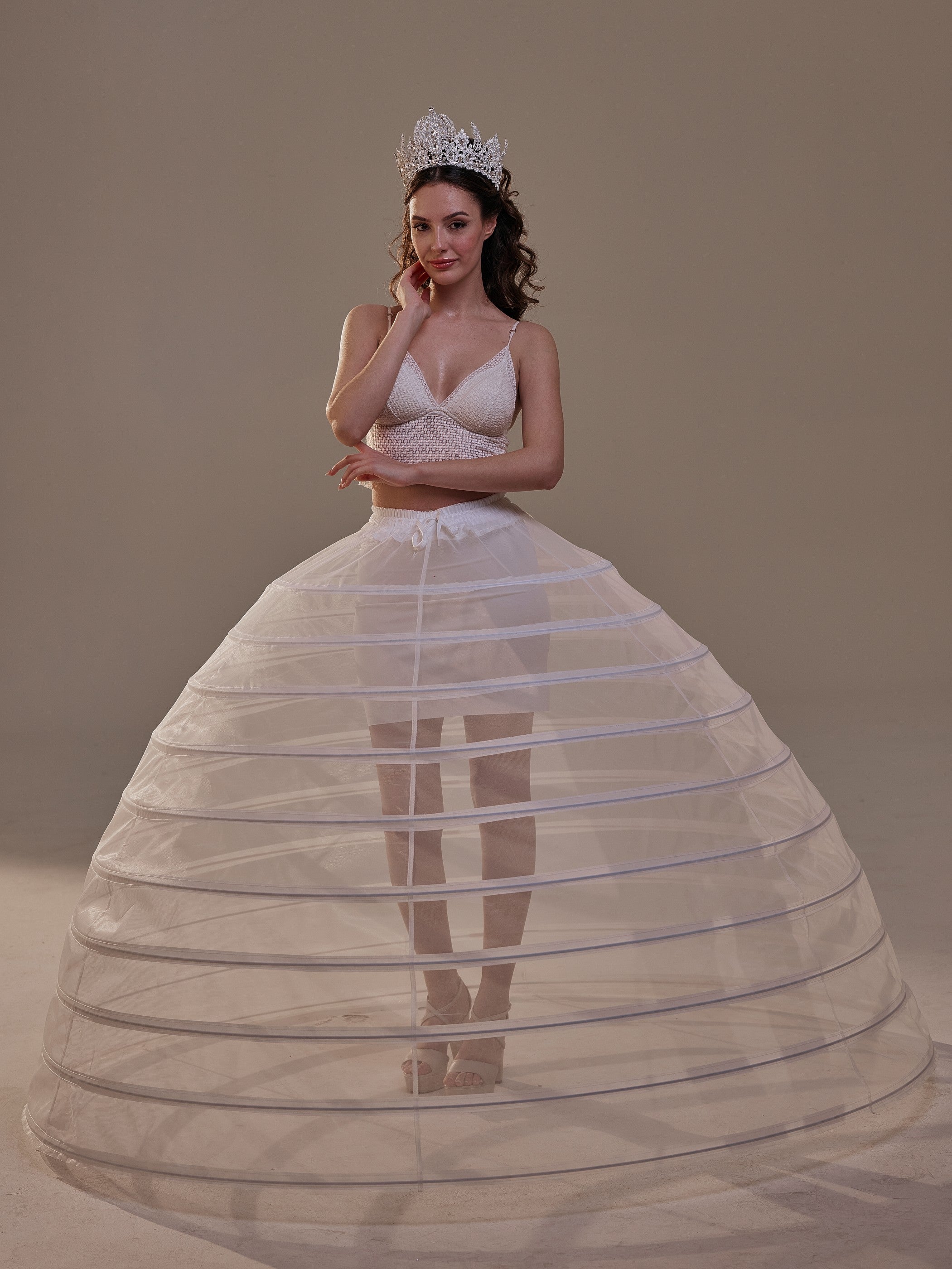 Crinoline Petticoat Skirt ,Hoop Skirt for Ball Gown, Wedding & Quinceañera Underskirt – Bridal Port, view 10