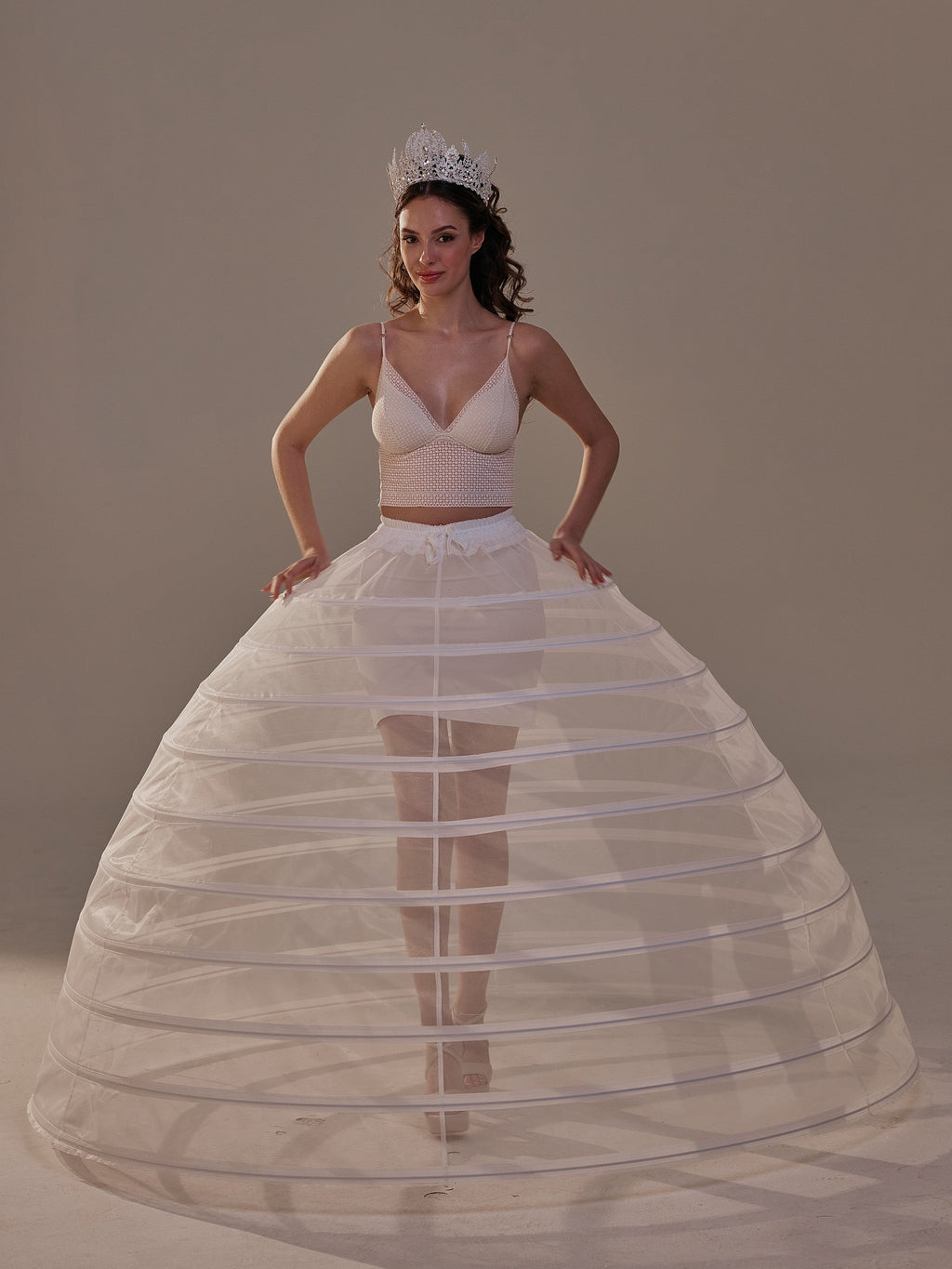 Crinoline Petticoat Skirt ,Hoop Skirt for Ball Gown, Wedding & Quinceañera Underskirt – Bridal Port, view 3