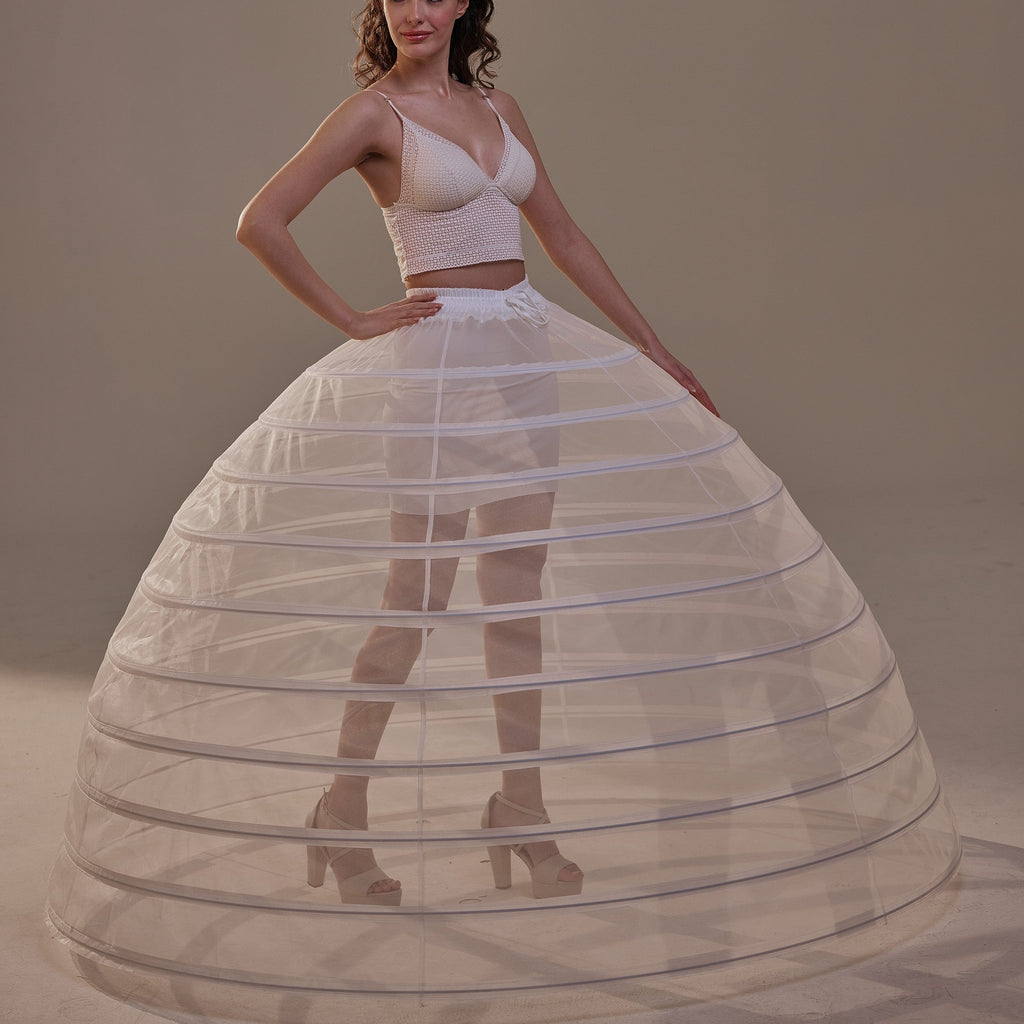 Crinoline Petticoat Skirt ,Hoop Skirt for Ball Gown, Wedding & Quinceañera Underskirt – Bridal Port, view 5
