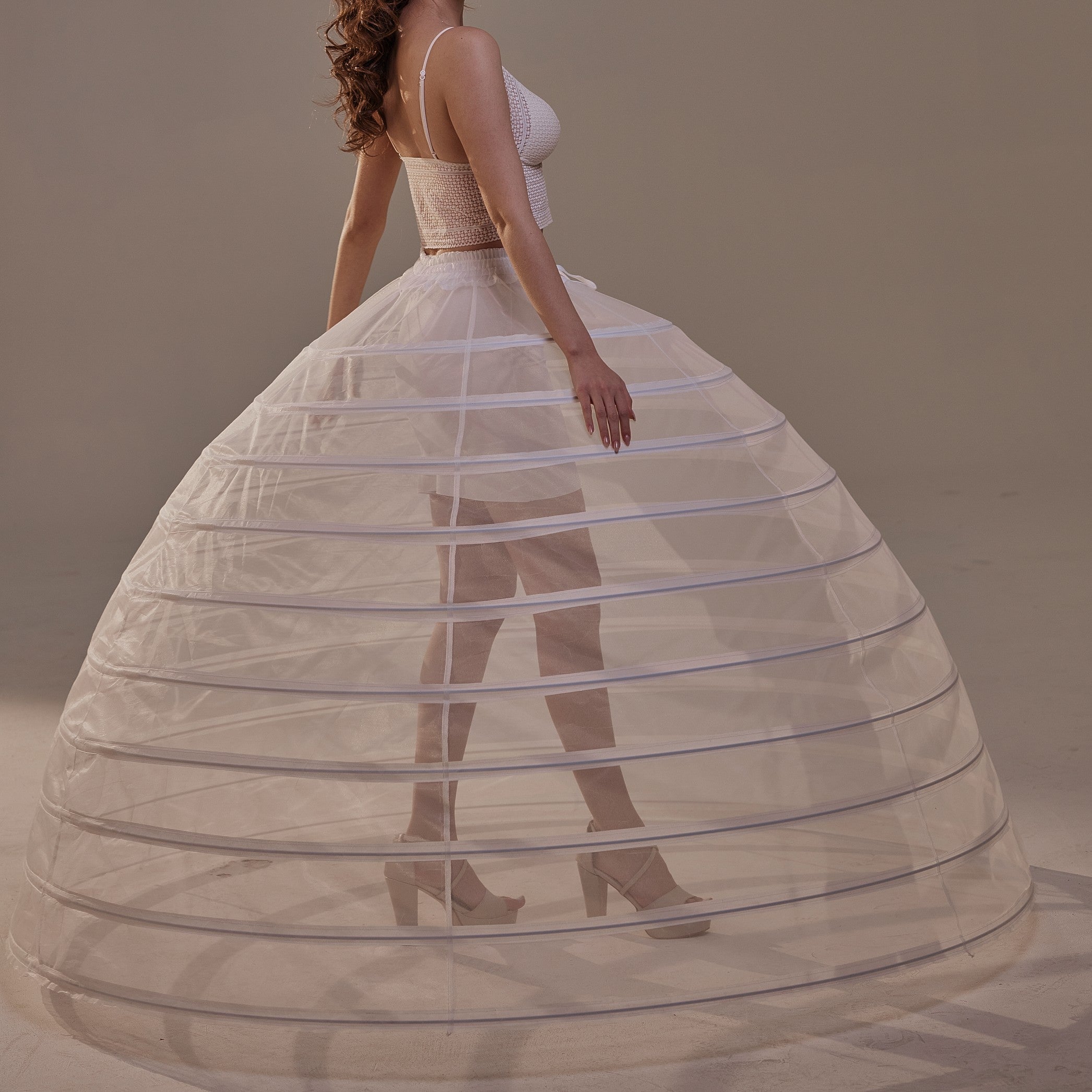 Crinoline Petticoat Skirt ,Hoop Skirt for Ball Gown, Wedding & Quinceañera Underskirt – Bridal Port, view 7