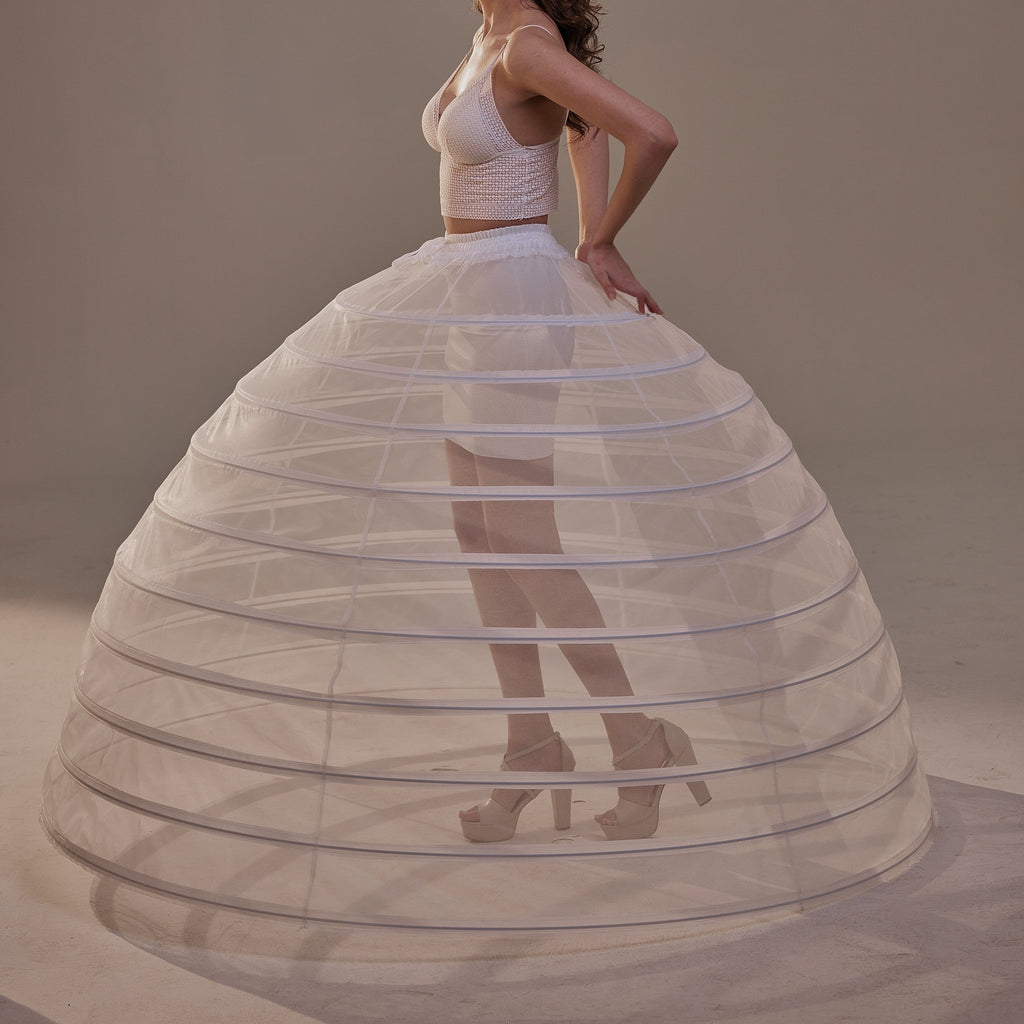 Crinoline Petticoat Skirt ,Hoop Skirt for Ball Gown, Wedding & Quinceañera Underskirt – Bridal Port, view 9