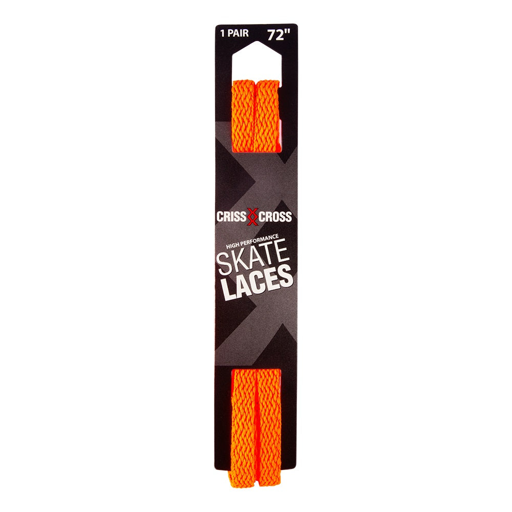 Riedell Criss Cross Skate Laces Skinny 3/8″ Width - Neon Orange