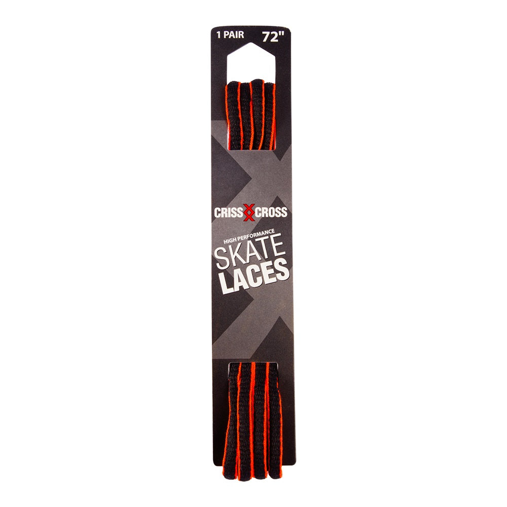 Riedell Criss Cross Skate Laces Skinny 3/8″ Width - Black/Orange