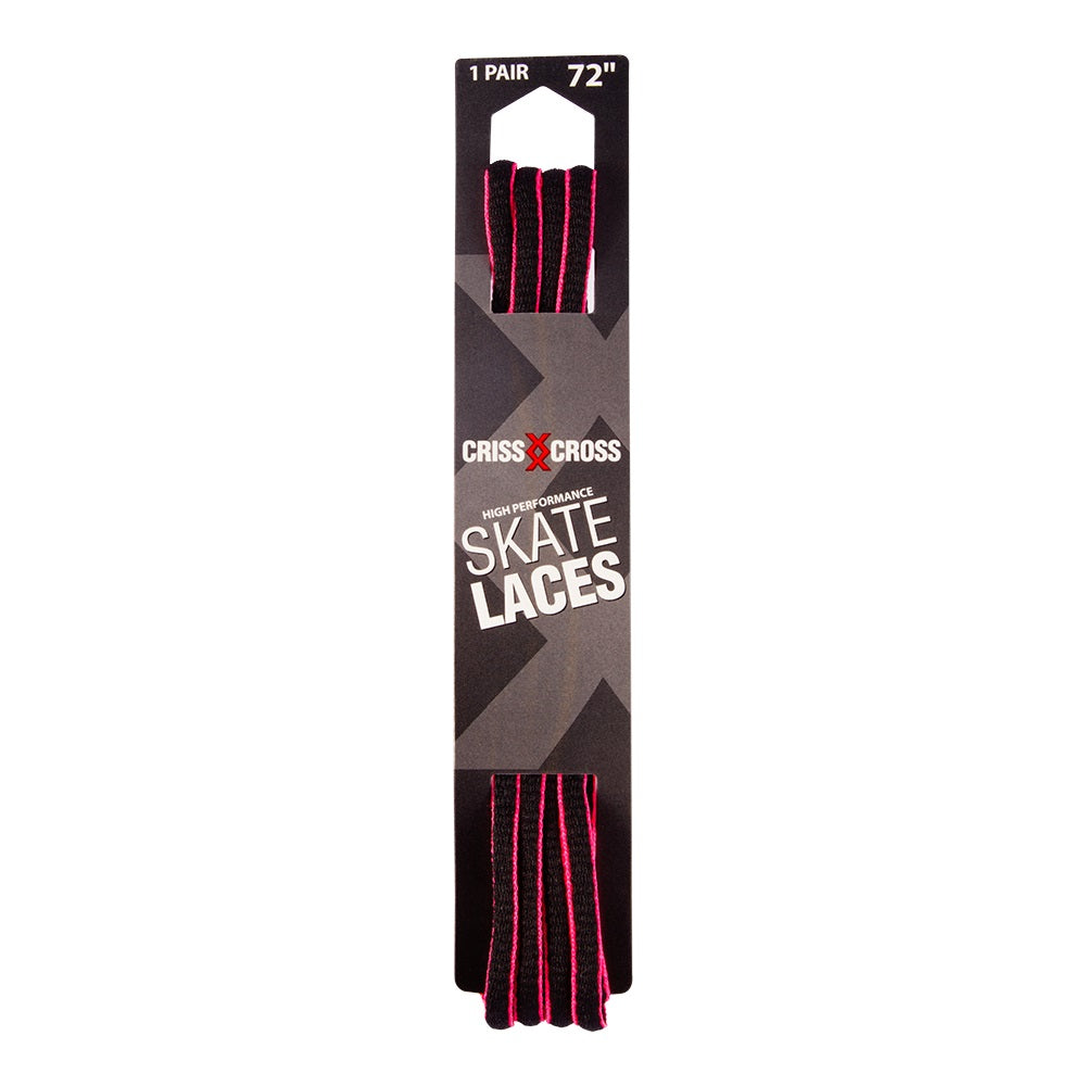 Riedell Criss Cross Skate Laces Skinny 3/8″ Width - Black/Pink