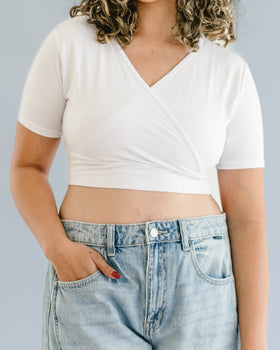 Cross Over Boyfriend Sleeve ( with pockets for insertable cups/nursing pads)