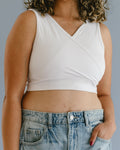 HALFTEE Layering Fashions Crossover Tank ( with pockets for insertable cups) — construction detail