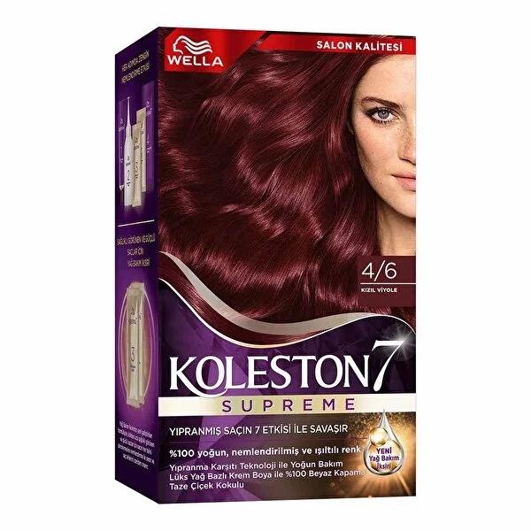 Wella Koleston Supreme Hair Dye 4/6 Red Violet - Luxurious Permanent Hair Color with Nourishing Benefits