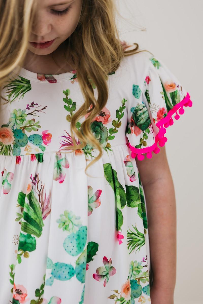 Mila & Rose ® Cute Cactus Pom Pom Dress — lifestyle context