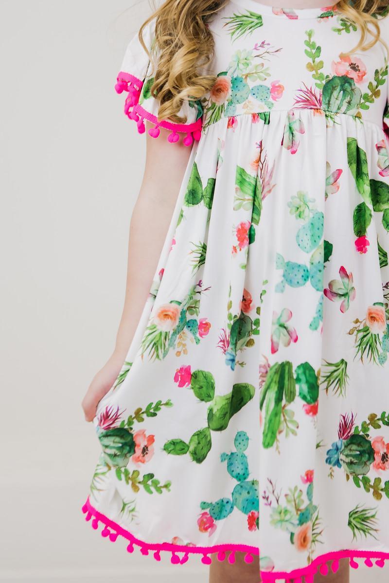 Mila & Rose ® Cute Cactus Pom Pom Dress — side view
