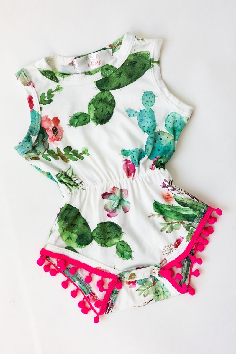 Mila & Rose ® Cute Cactus Pom Pom Romper — lifestyle context