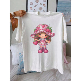Cute Strawberry Print Short Top T-Shirt