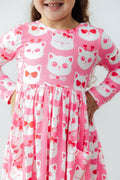Mila & Rose ® Cutie Cat L/S Pocket Twirl Dress — main product shot