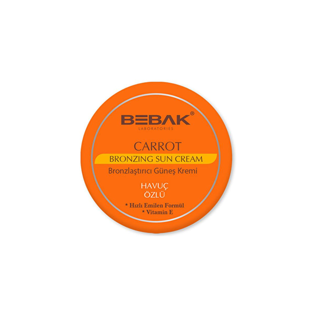 Bebak Carrot Extract Sun Tanning Cream: Achieve a Fast, Deep Tan While Moisturizing & Prolonging Your Color - Non-Greasy Formula, 3.38 fl oz