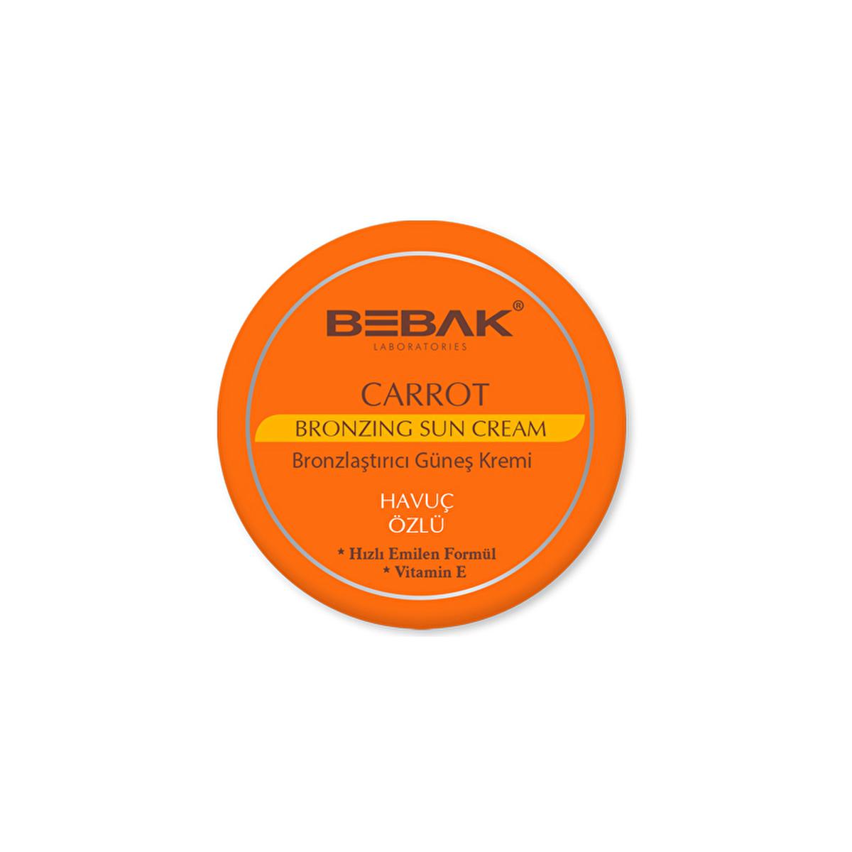 Bebak Carrot Extract Sun Tanning Cream: Achieve a Fast, Deep Tan While Moisturizing & Prolonging Your Color - Non-Greasy Formula, 3.38 fl oz