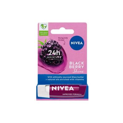 Nivea Black Berry Shine Lip Care Balm - Moisturizing, Subtle Shine, Blackberry Scent