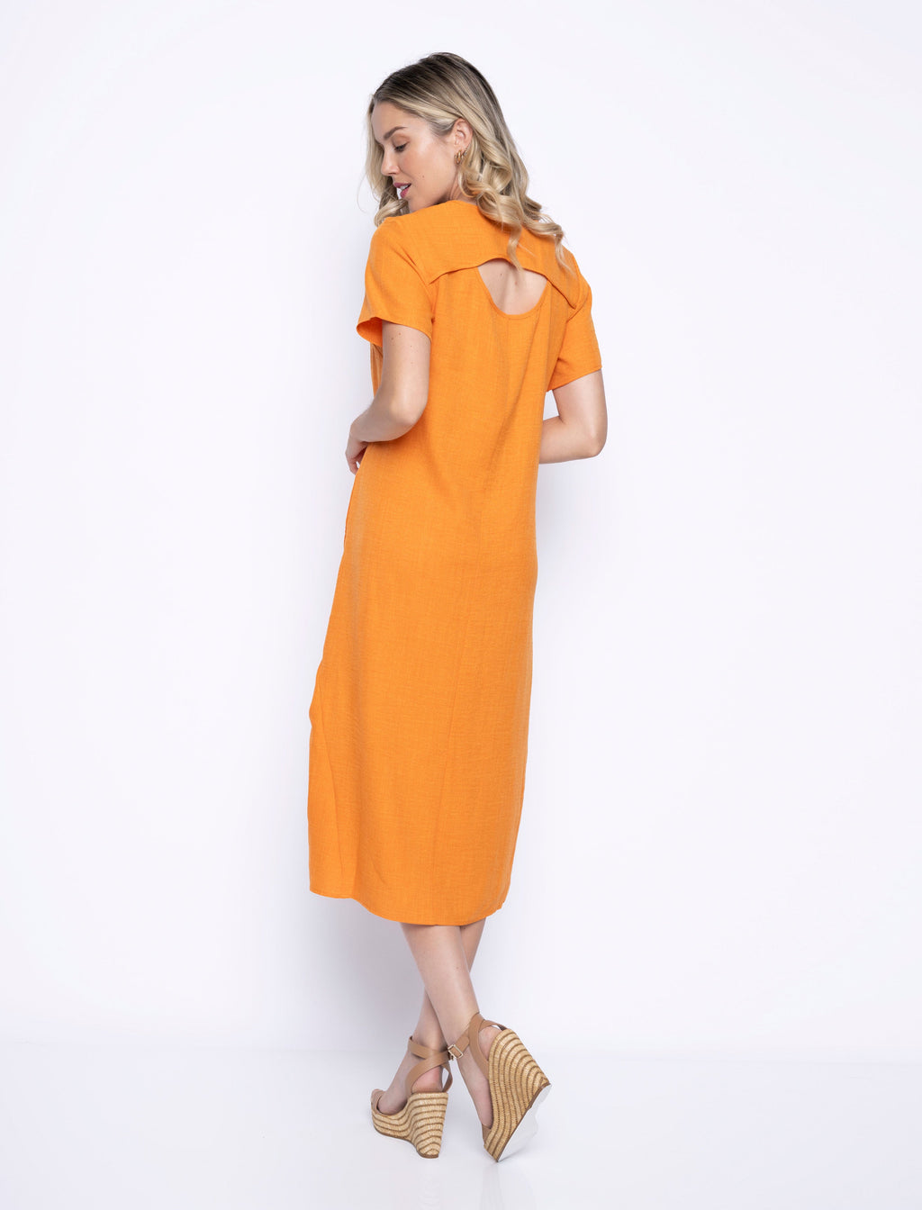 KADOU BOUTIQUE Picadilly Maggy Hi-Lo Midi Dress — detail close-up