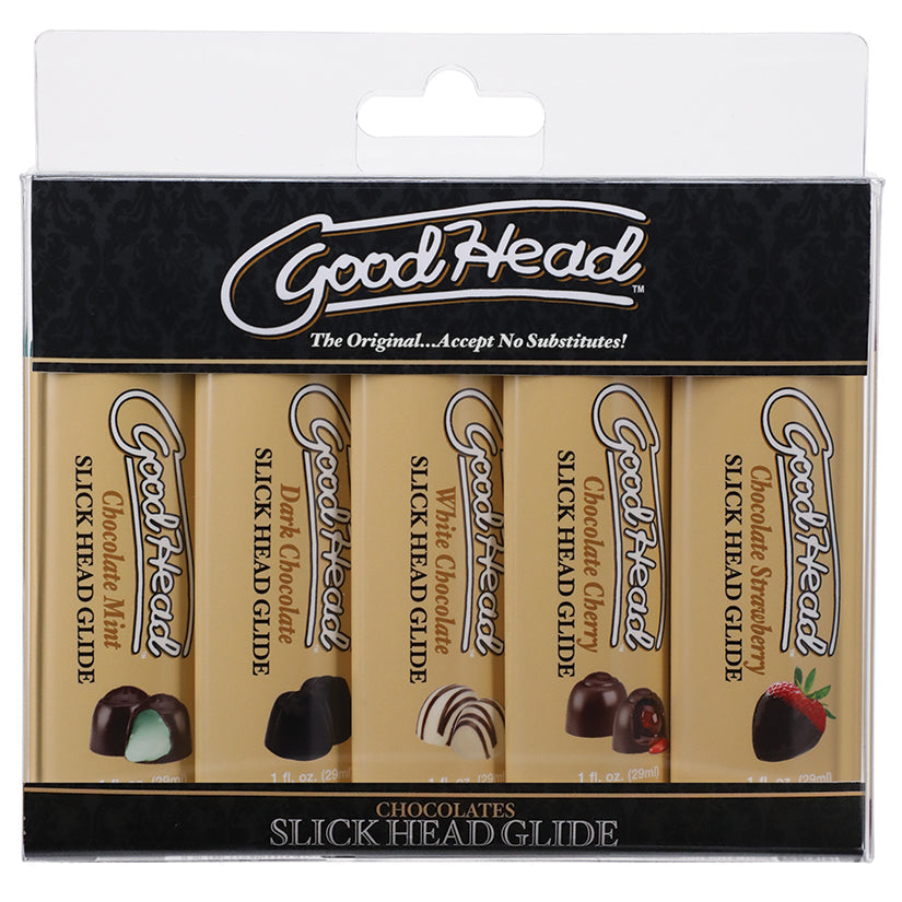 Love Spark Cove | Intimate Apparel, Pleasure Shop & Free Shipping GoodHead Slick Head Glide-Chocolate 1oz 5Pk — main product 