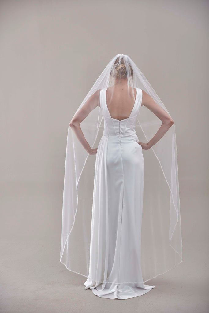 Elegant Beaded Wedding Veil-D205R – Bridal Port, view 4