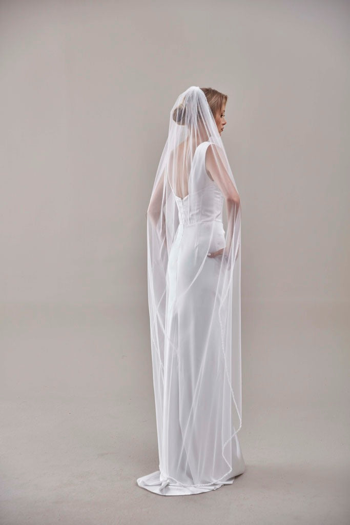 Elegant Beaded Wedding Veil-D205R – Bridal Port, view 5