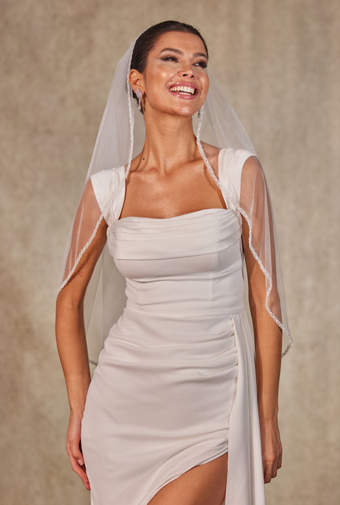 Bridal Shower Pearl Veil- D257 – Bridal Port, view 5
