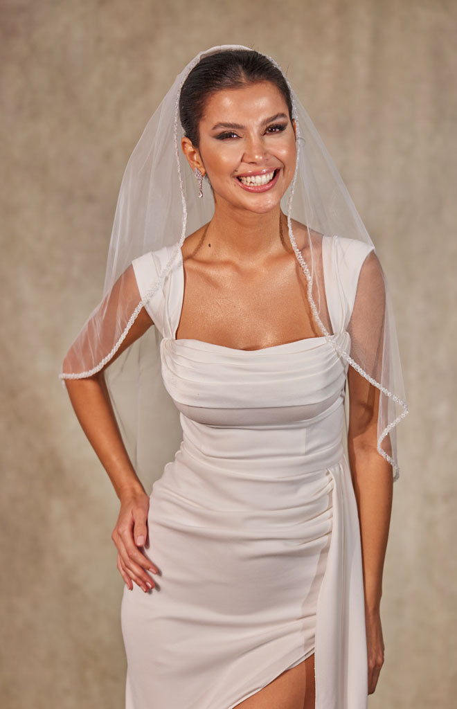 Bridal Shower Pearl Veil- D257 – Bridal Port, view 6