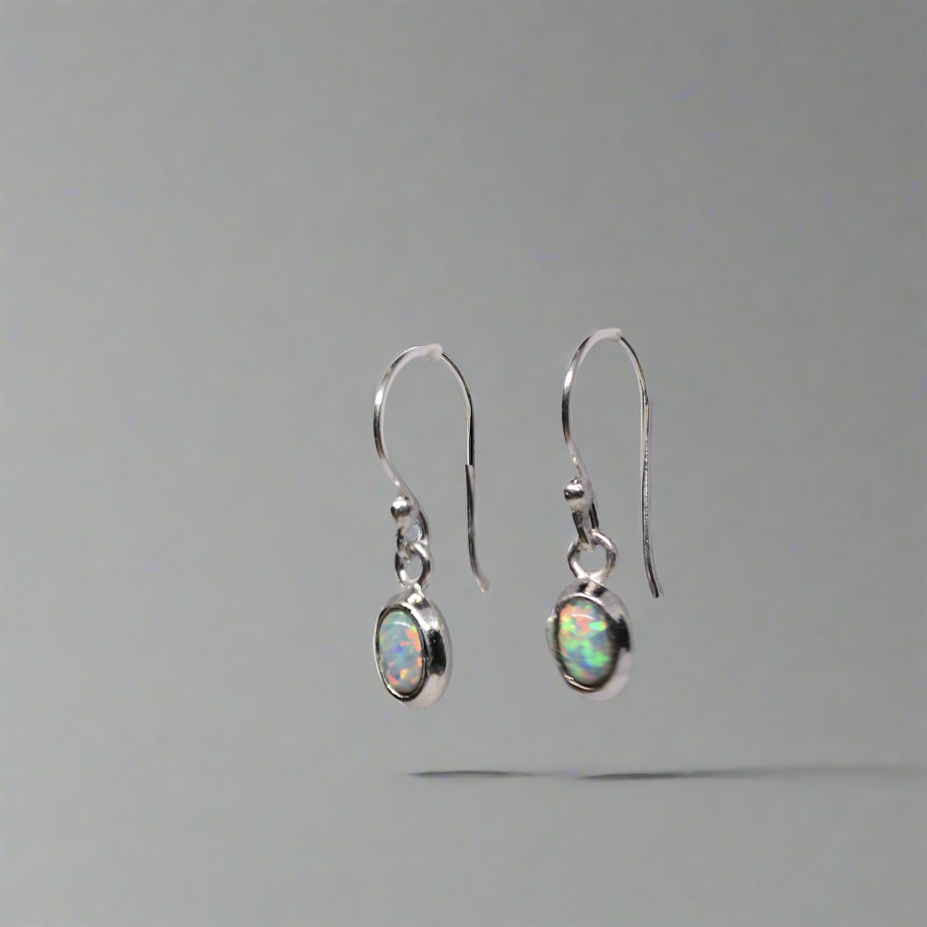 Just Neat Stuff White Opal Earrings — alternative angle