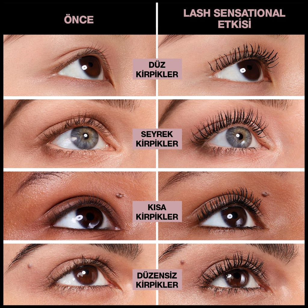 Maybelline New York Lash Sensational Mascara - Intense Black, Volumizing & Lengthening with Rosehip Oil
