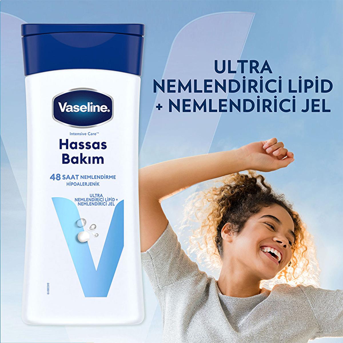 Vaseline Body Lotion for Dry and Sensitive Skin - 48 Hour Hydration, Hypoallergenic & Dermatologically Tested