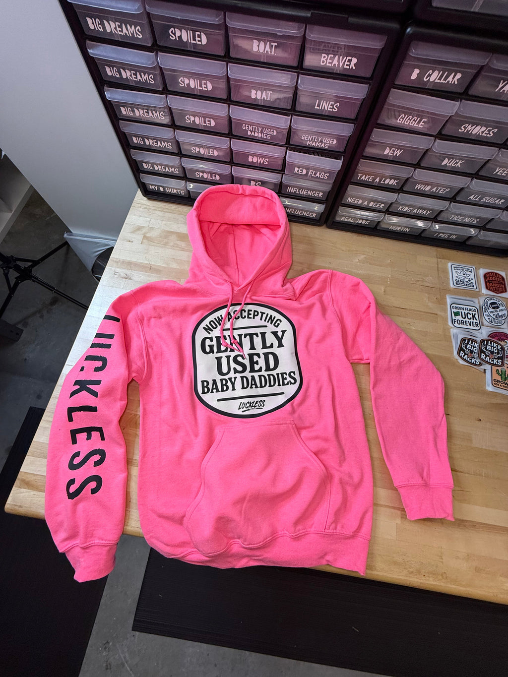 Luckless Outfitters Now Accepting Gently Used Baby Daddies Hoodie — lifestyle context