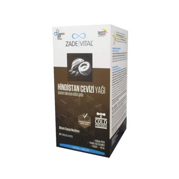 Zade Vital Coconut Oil Supplement - 60 Softgel Capsules, Cold-Pressed, Kosher & Halal Certified