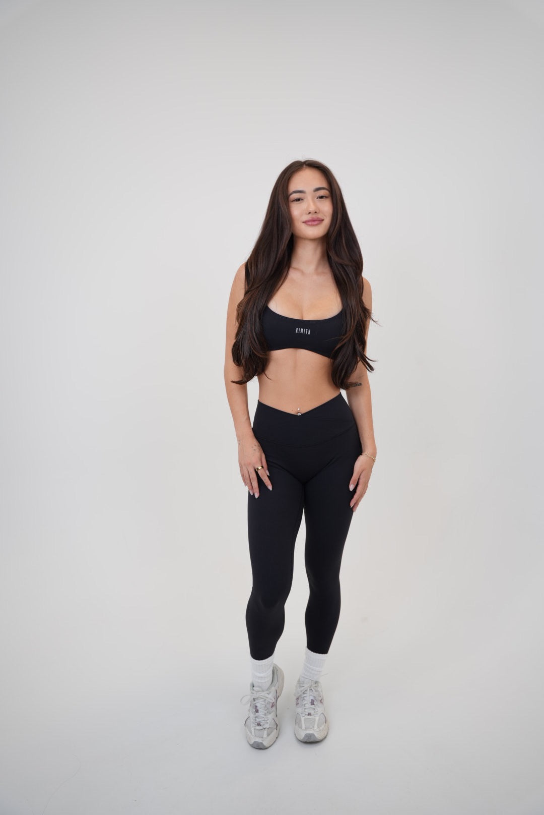 KIMITH BRAND My Time Is Divine Black Cross-Back Butter Soft Bra — color detail