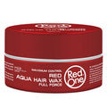 Red One Red Aqua Hair Wax - Extra Strong Hold, Shiny Finish, Non-Greasy Styling Wax for Men - Easy Wash Out - 150ml