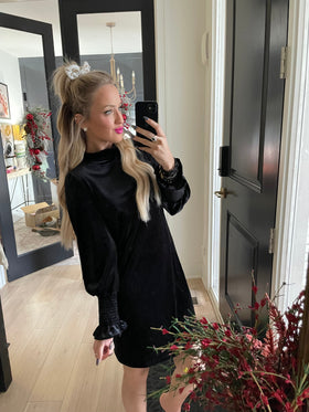 Pretty Little Patriot Black Velvet Party Dress