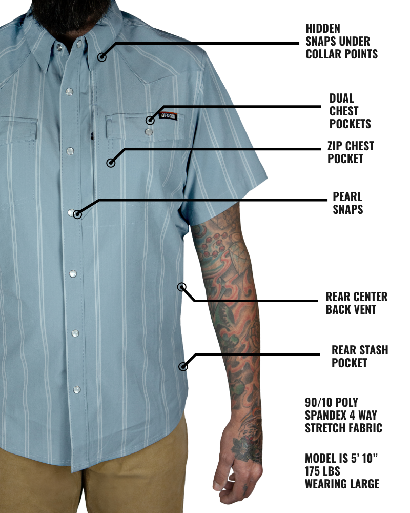 Off The Grid Surplus Daryll SS Shirt - Mid Blue — side view
