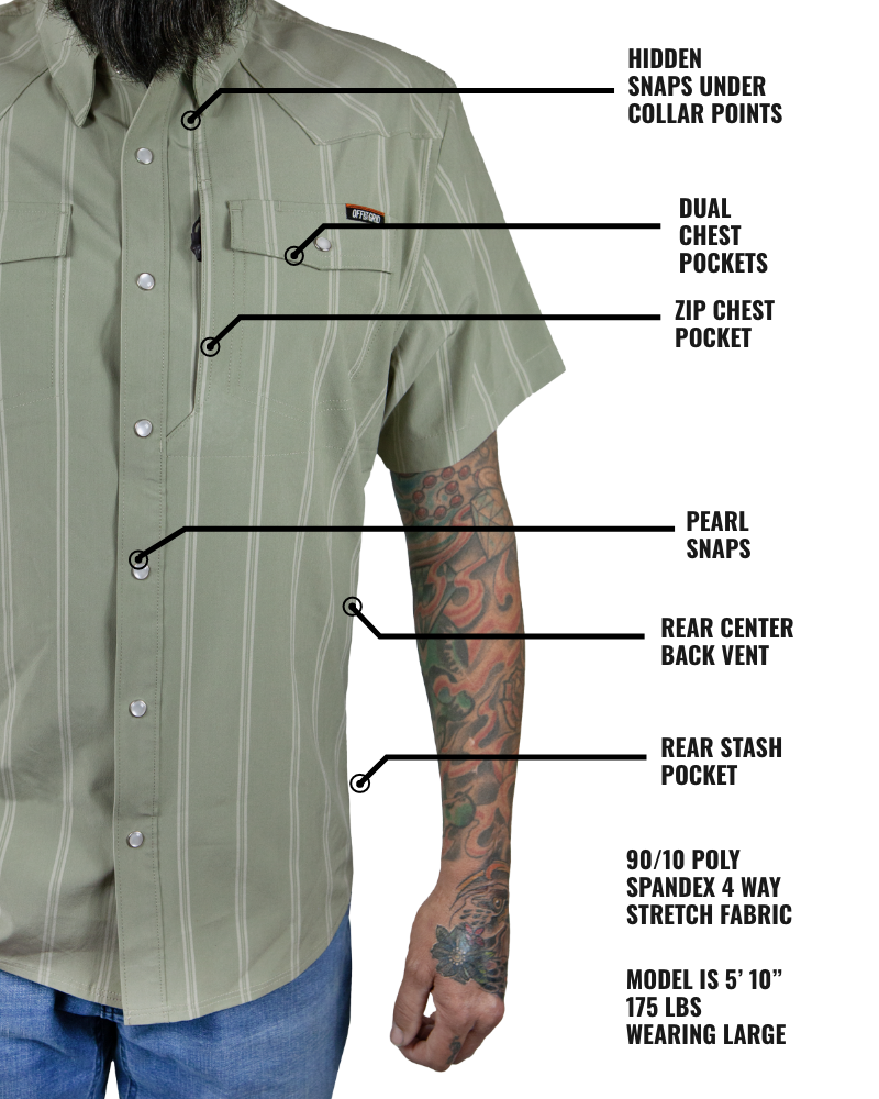 Off The Grid Surplus Daryll SS Shirt - Sage Green — side view