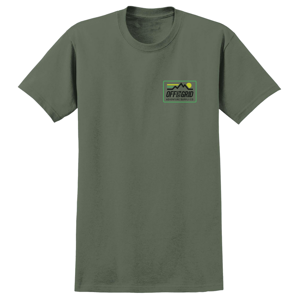 Off The Grid Surplus Dawn Rising Tee — detail close-up