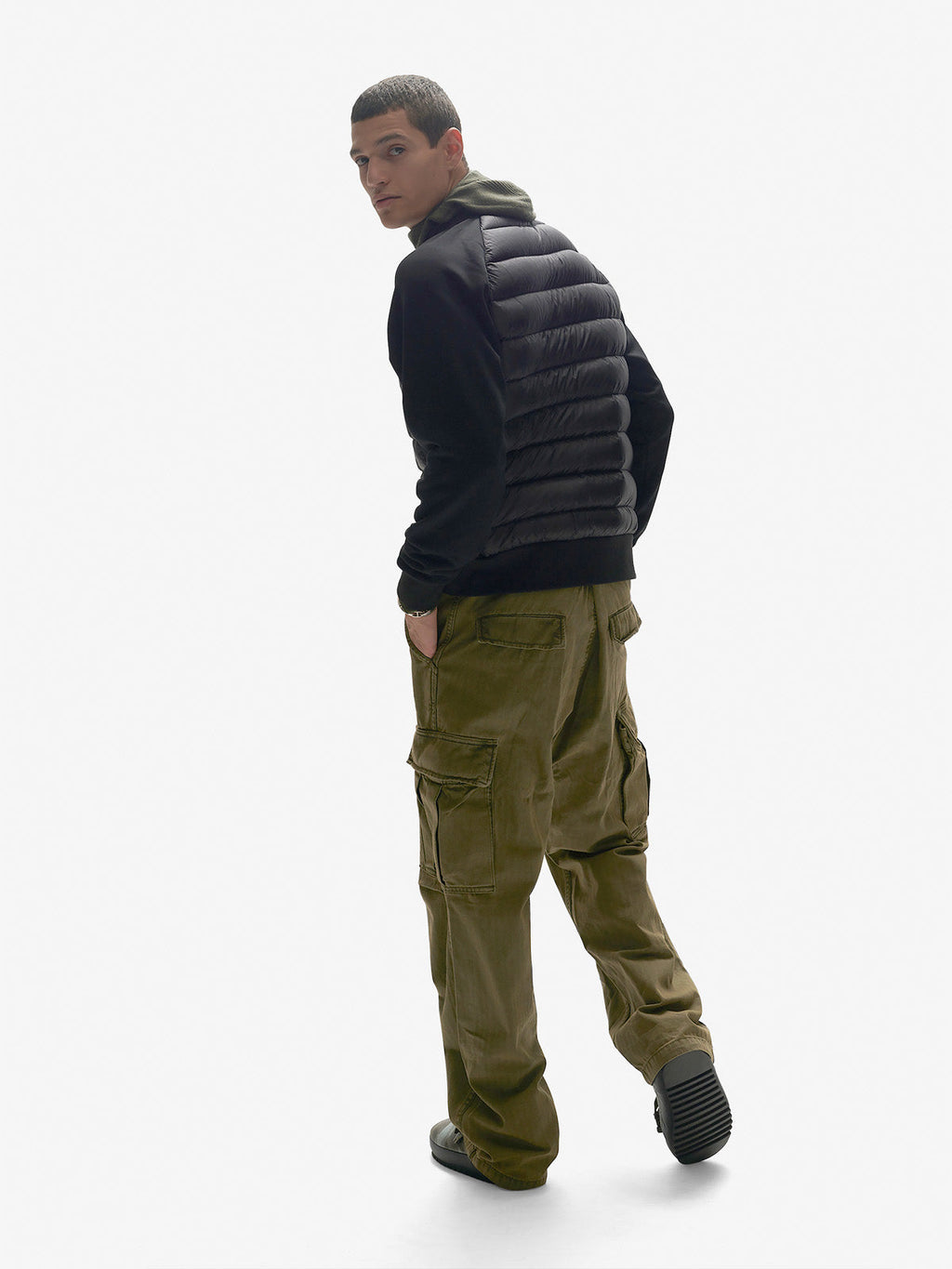 Holden Outerwear Down Crew Sweater - Black — lifestyle context