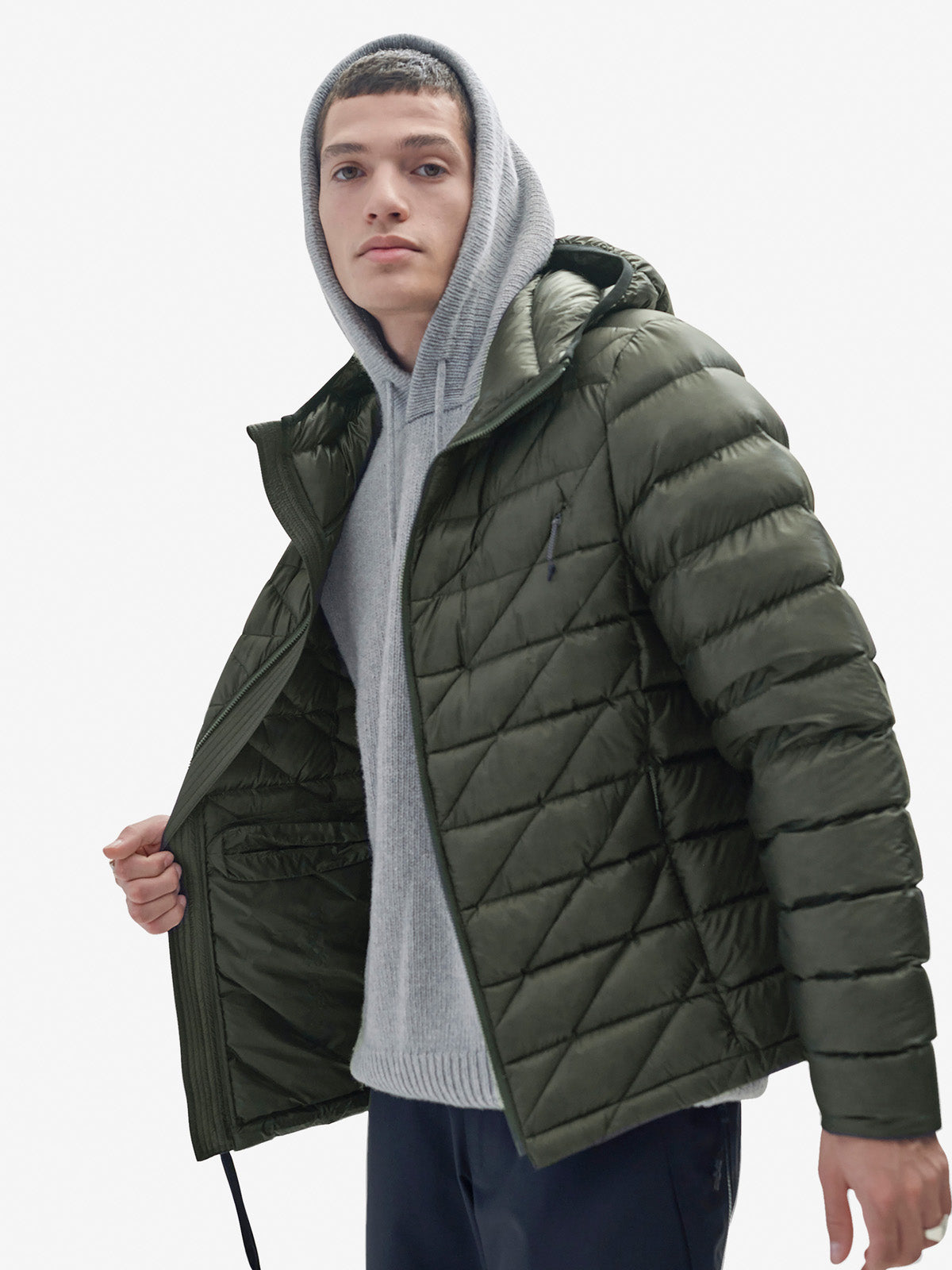 Holden Outerwear Packable Down Jacket - Stone Green — lifestyle context