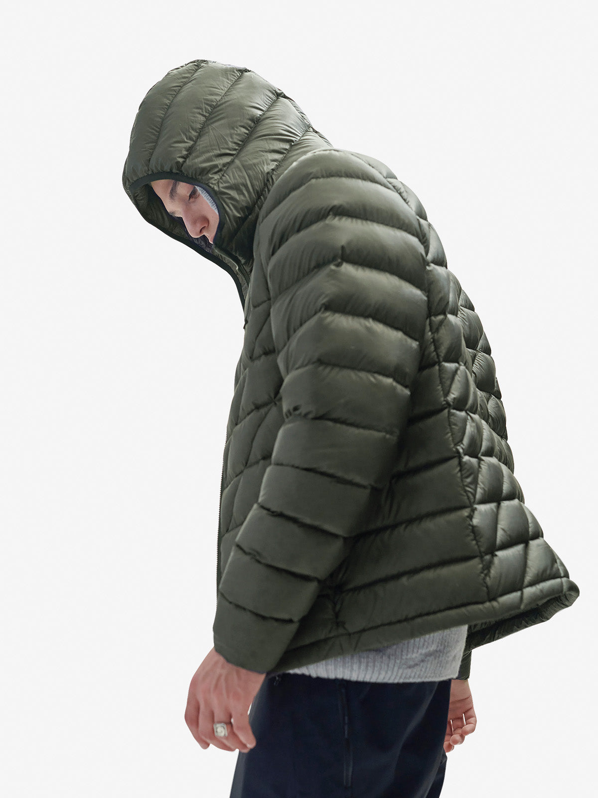 Holden Outerwear Packable Down Jacket - Stone Green — side view