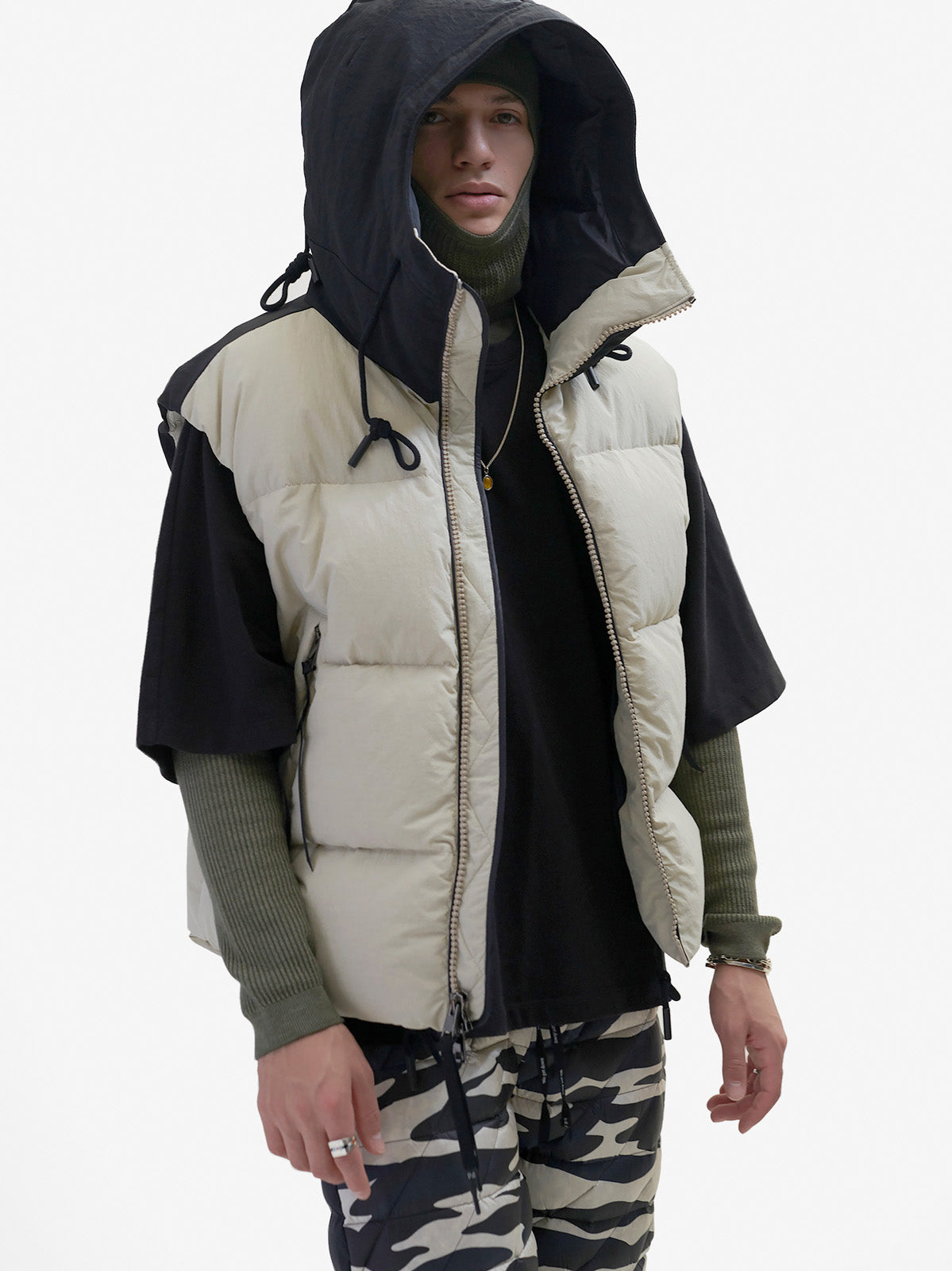 Holden Outerwear Hooded Down Vest - Canvas — lifestyle context