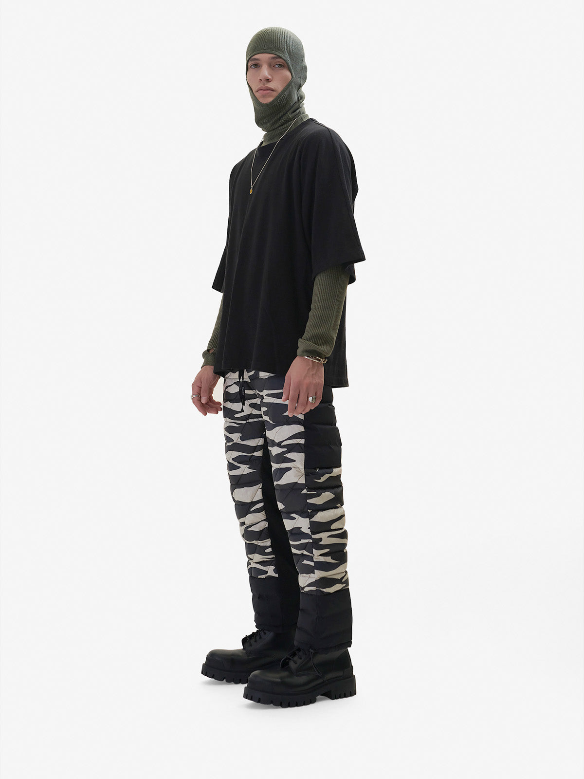 Holden Outerwear Hybrid Down Sweatpant - Zebra — detail close-up