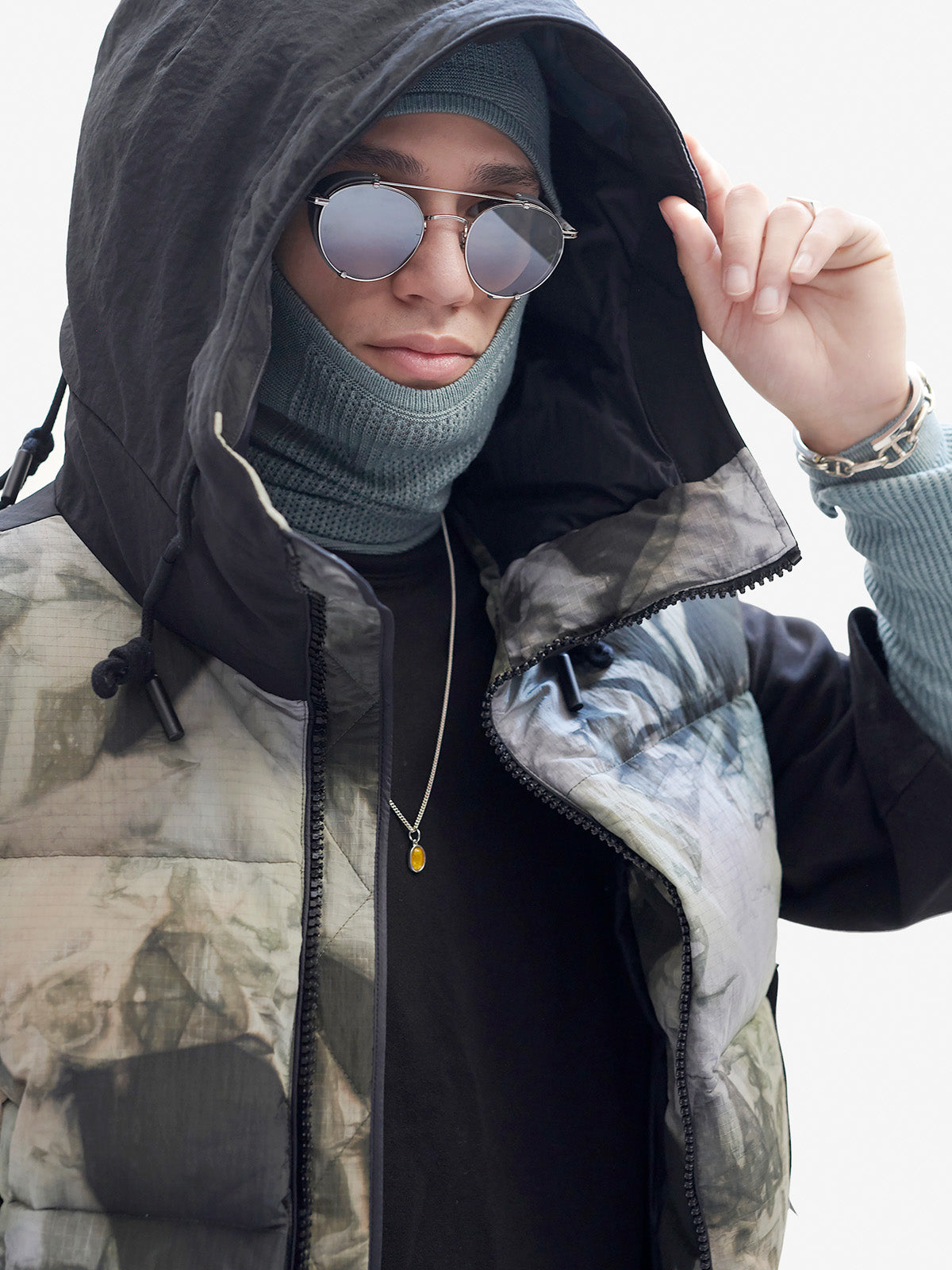 Holden Outerwear Hooded Down Vest - Rekall Tie — lifestyle context
