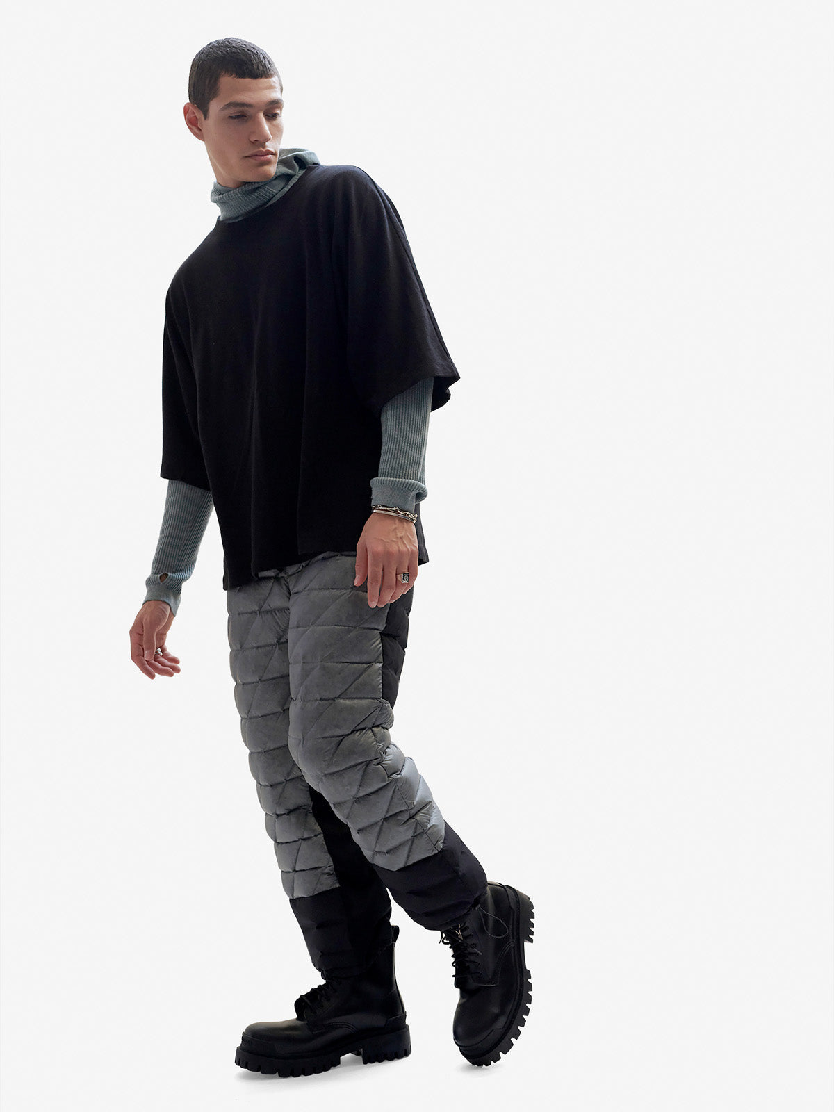 Holden Outerwear Hybrid Down Sweatpant - Slate Gray — detail close-up