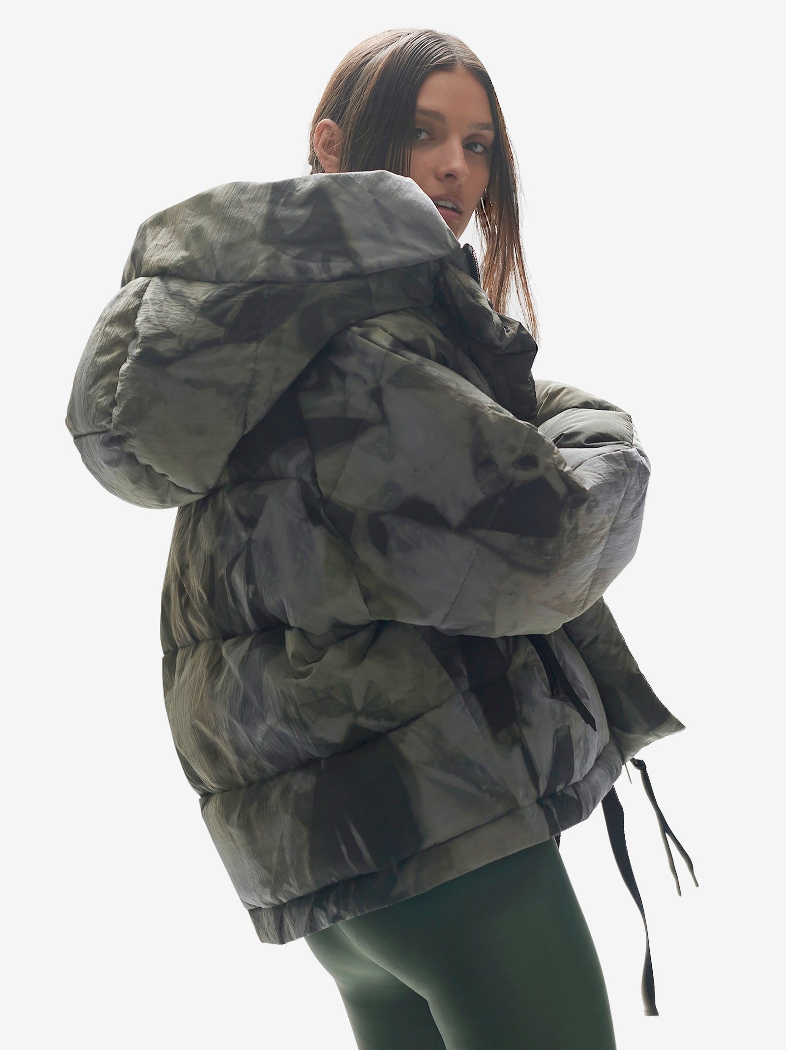 Holden Outerwear Short Down Puffer - Rekall Tie — detail close-up