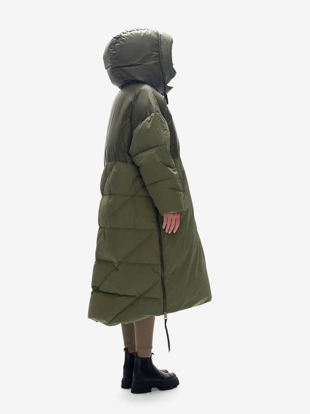 Holden Outerwear Long Down Puffer - Stone Green — lifestyle context
