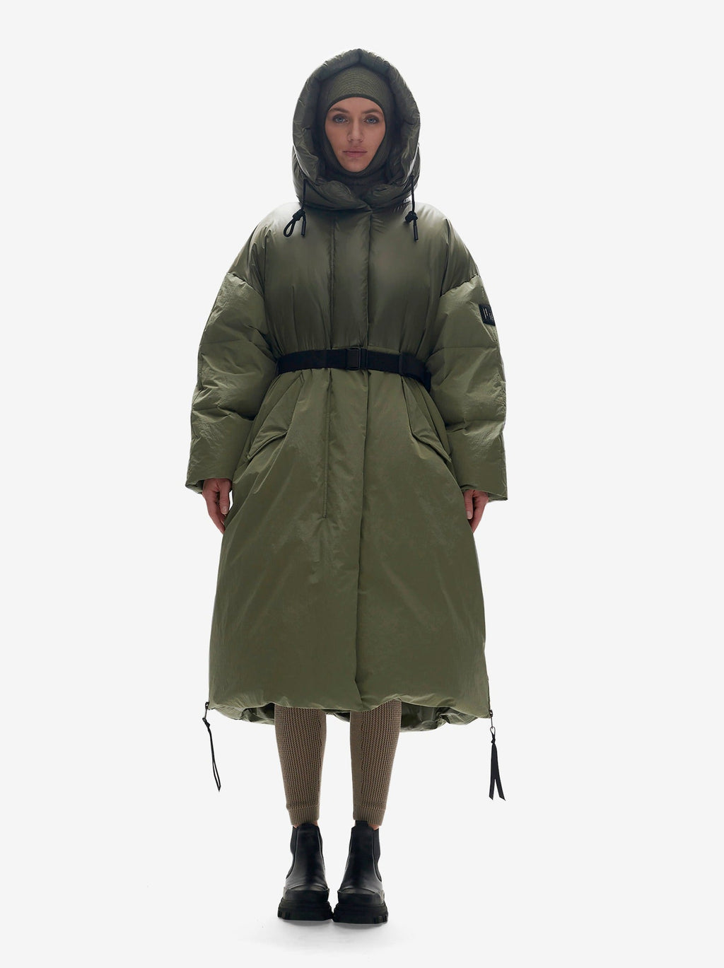 Holden Outerwear Long Down Puffer - Stone Green — main product shot